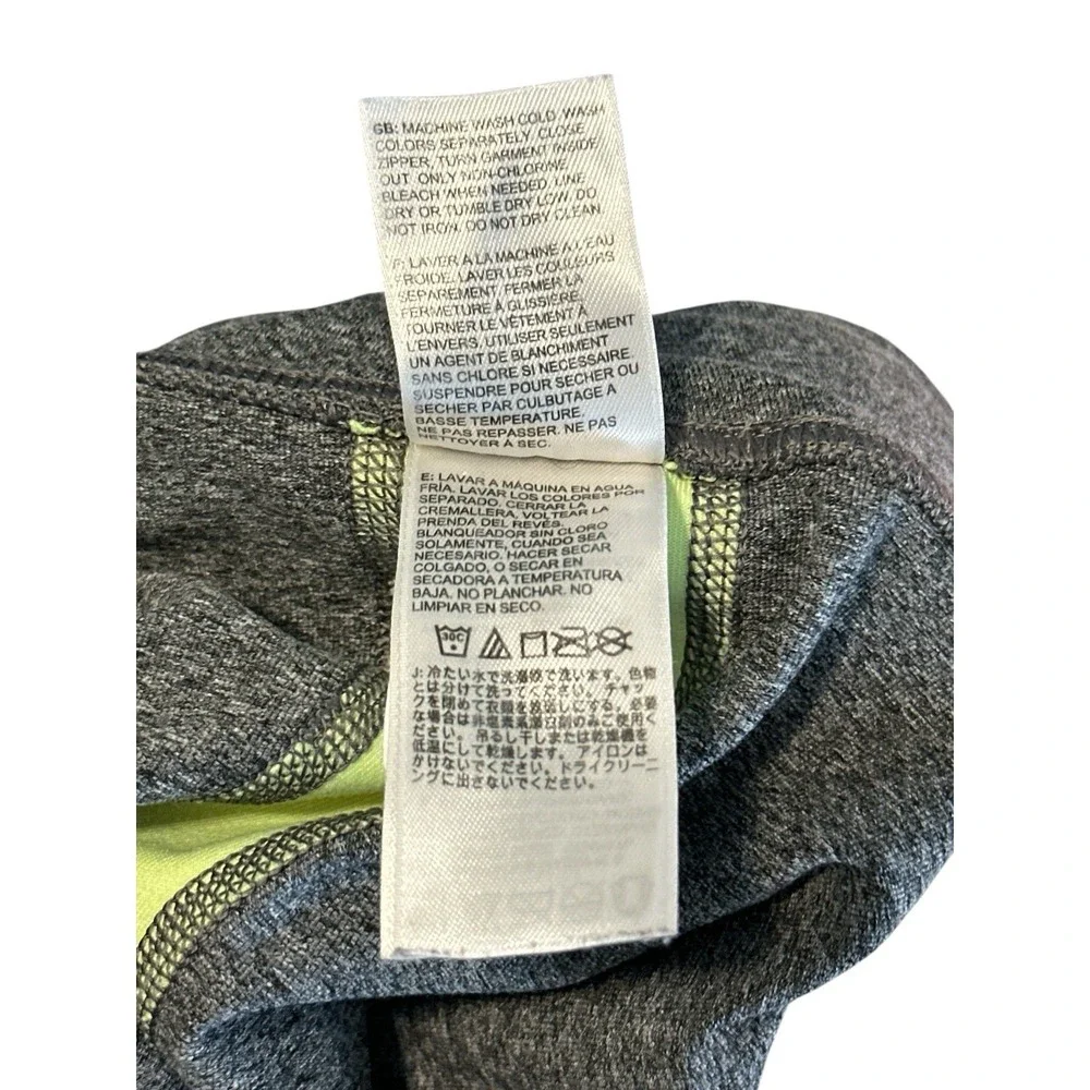 The North Face Side Stripe Women's Leggings Size M Gray/Lime Logo/Stripe RN61661